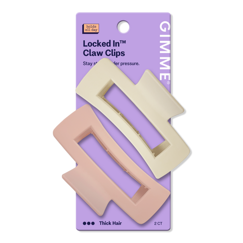 Thick Hair Rectangular Claw Clips Tan &