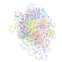 Ponytail Clear Polybands with Neon Dots