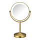 Brass Halo Double-Sided Lighted Makeup Mirror 