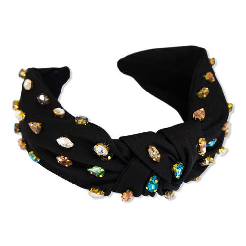 Black Knotted Gem Headband