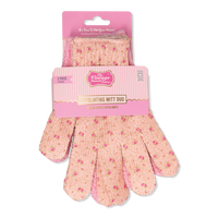 Ditsy Rose Print Exfoliating Bath & Shower Gloves Duo Set