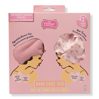 Ditsy Rose Printed Reusable Shower Cap & Hair Towel Set