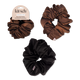 Black & Chocolate Recycled Fabric Brunch Scrunchies 
