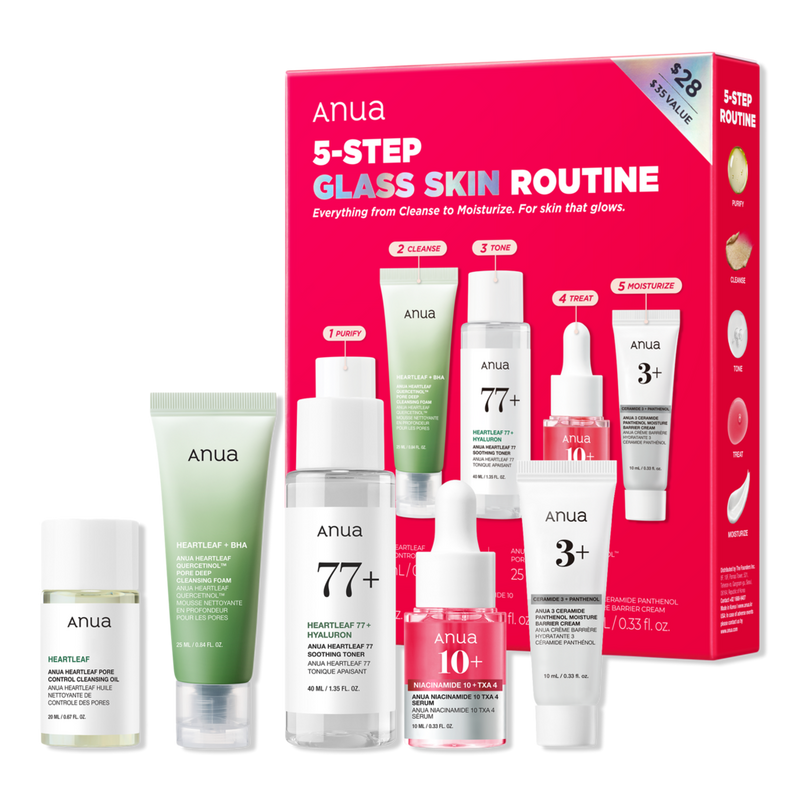 ANUA 5-Step Glass Skin Routine Set
