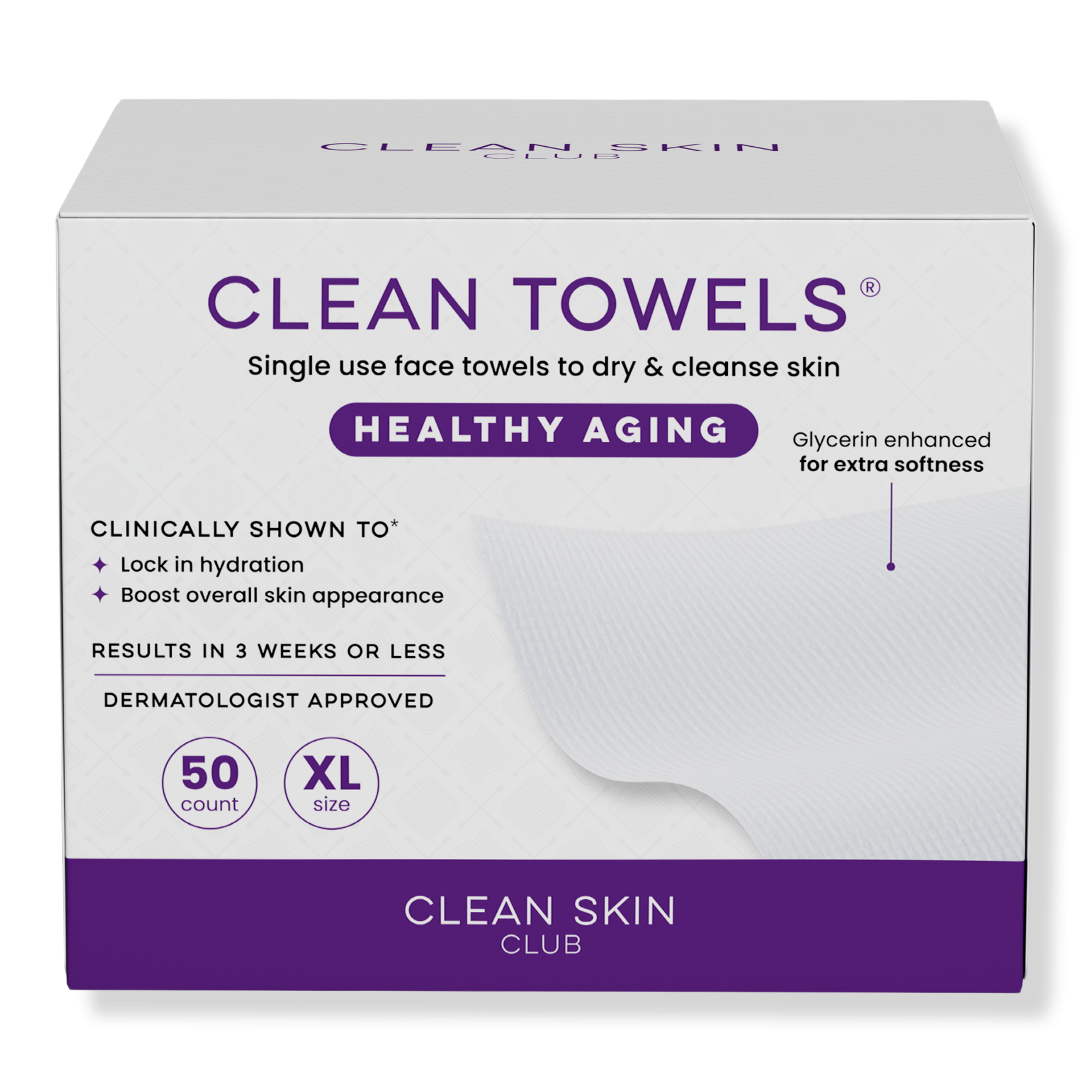 Clean Skin Club Clean Towels Healthy Aging Disposable Face Towels