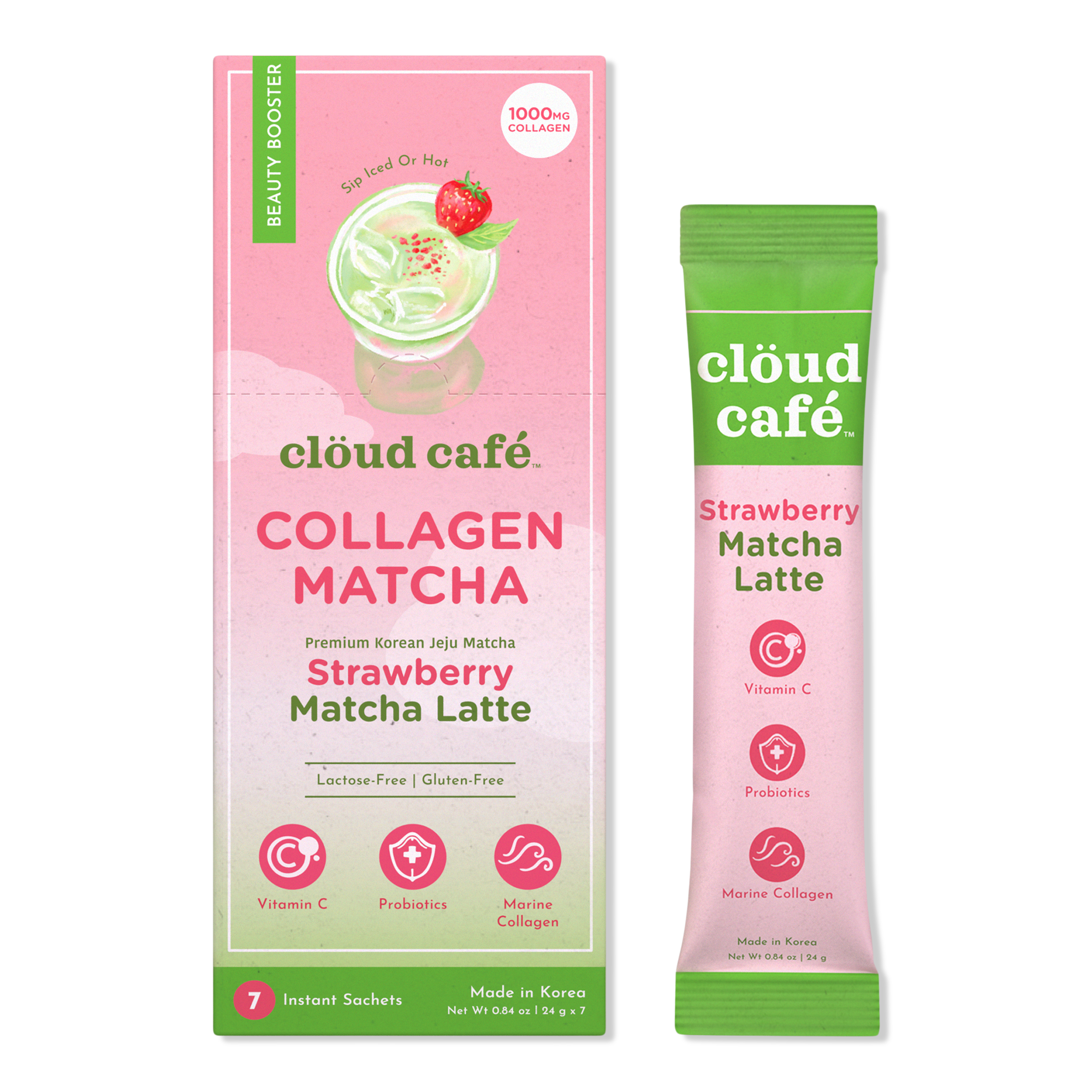 Strawberry Matcha Latte Collagen-Infused Beauty Booster
