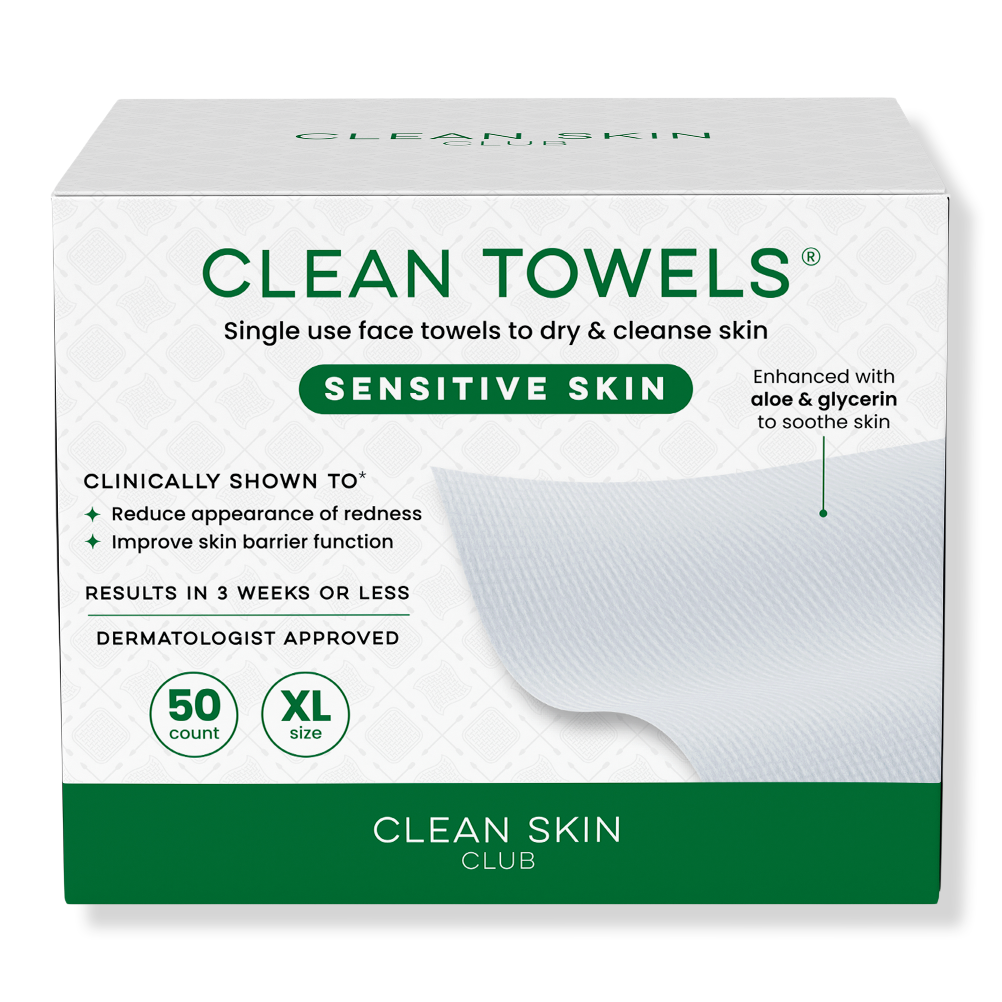 Clean Skin Club Clean Towels Sensitive Skin Disposable Face Towels