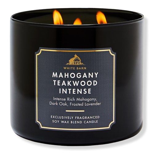 3-Wick Scented Candle - Mahogany Teakwood Intense