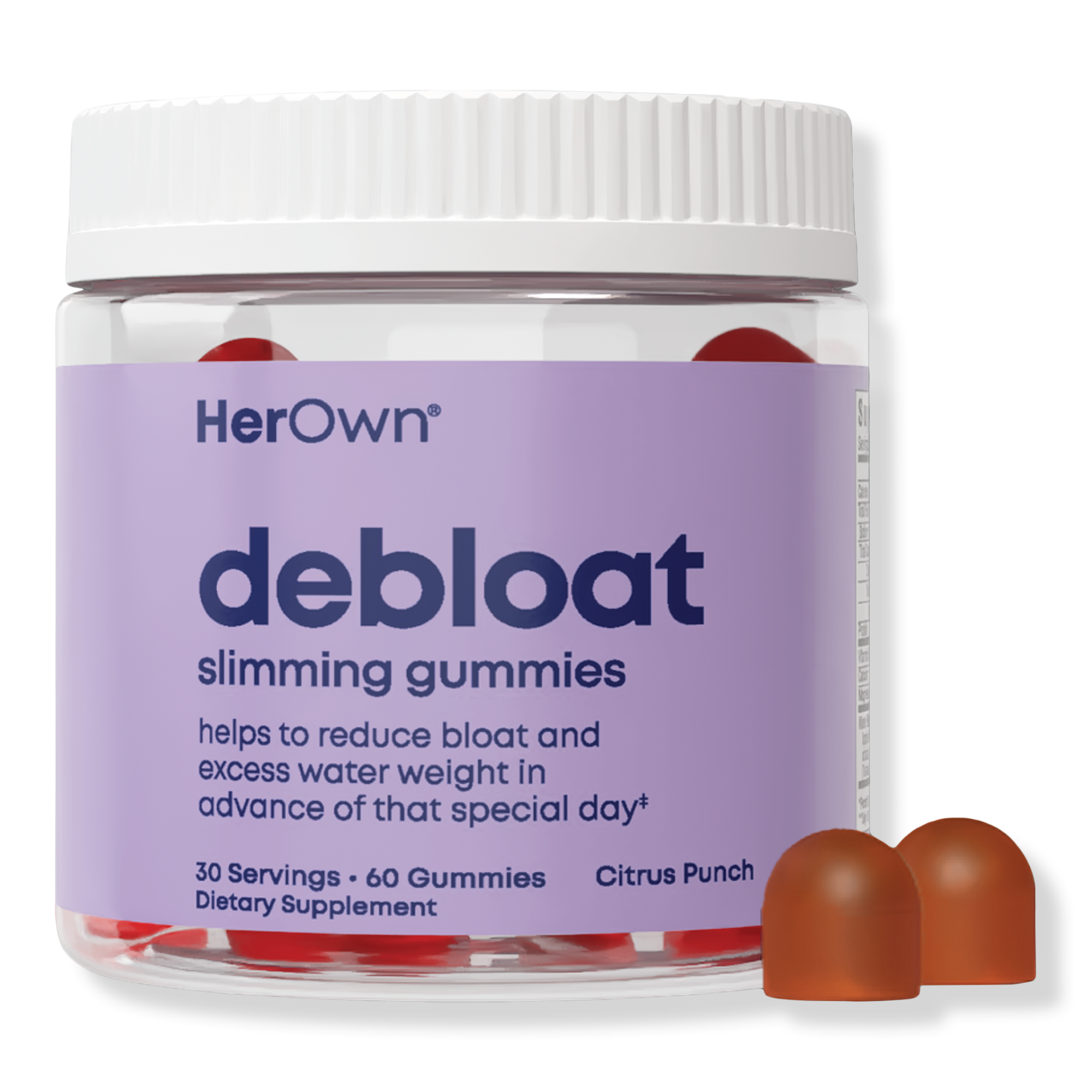 Her Own Debloat Gummies: Helps Reduce Bloat and Water Retention, Slimming Gummies,