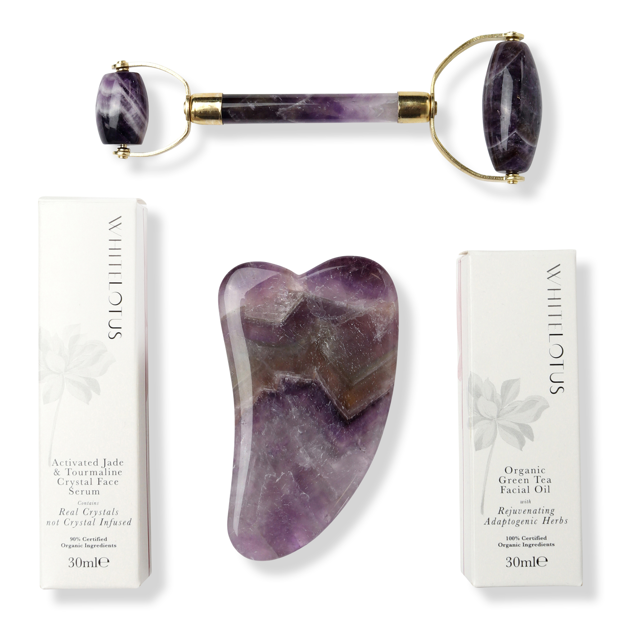 White Lotus Beauty Genuine Amethyst Crystal Facial Set
