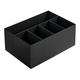 Black 5-Section Divided Vanity Organizer for Cosmetic Storage 