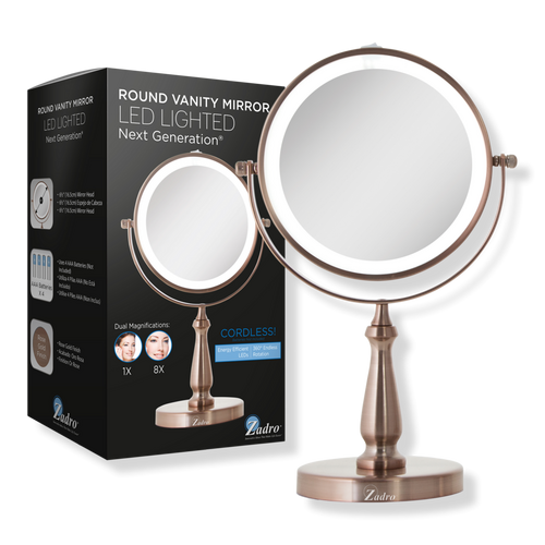 Zadro - Rose Gold LED Lighted Makeup Mirror with 8X/1X