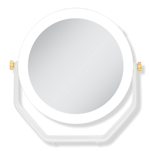 LED Lighted Makeup Mirror with 5X/1X Magnifications - White