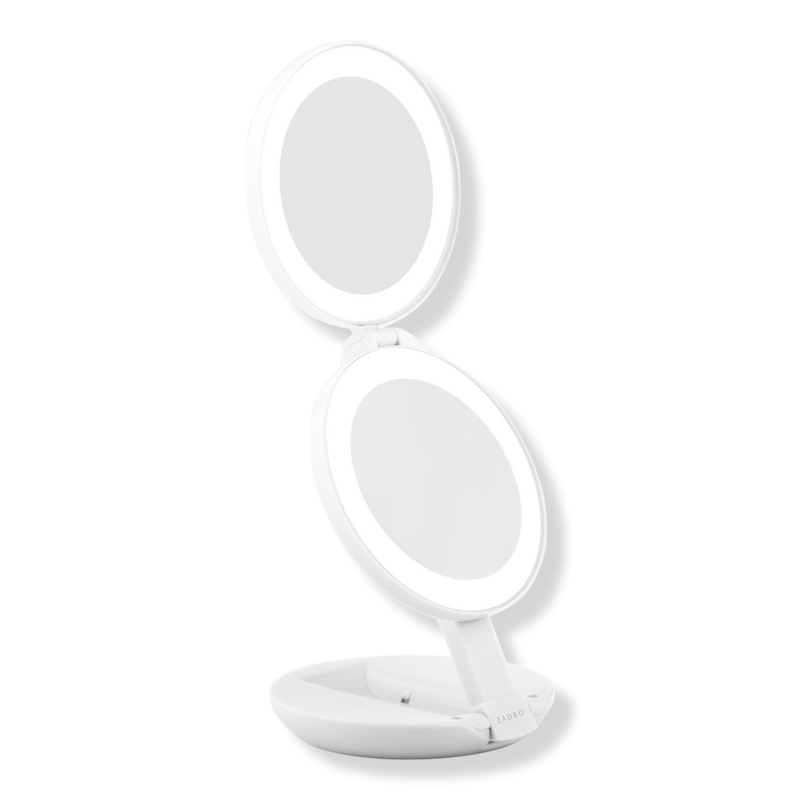 Zadro - Cinnamon Slate Folding LED Lighted Travel Mirror with 10X
