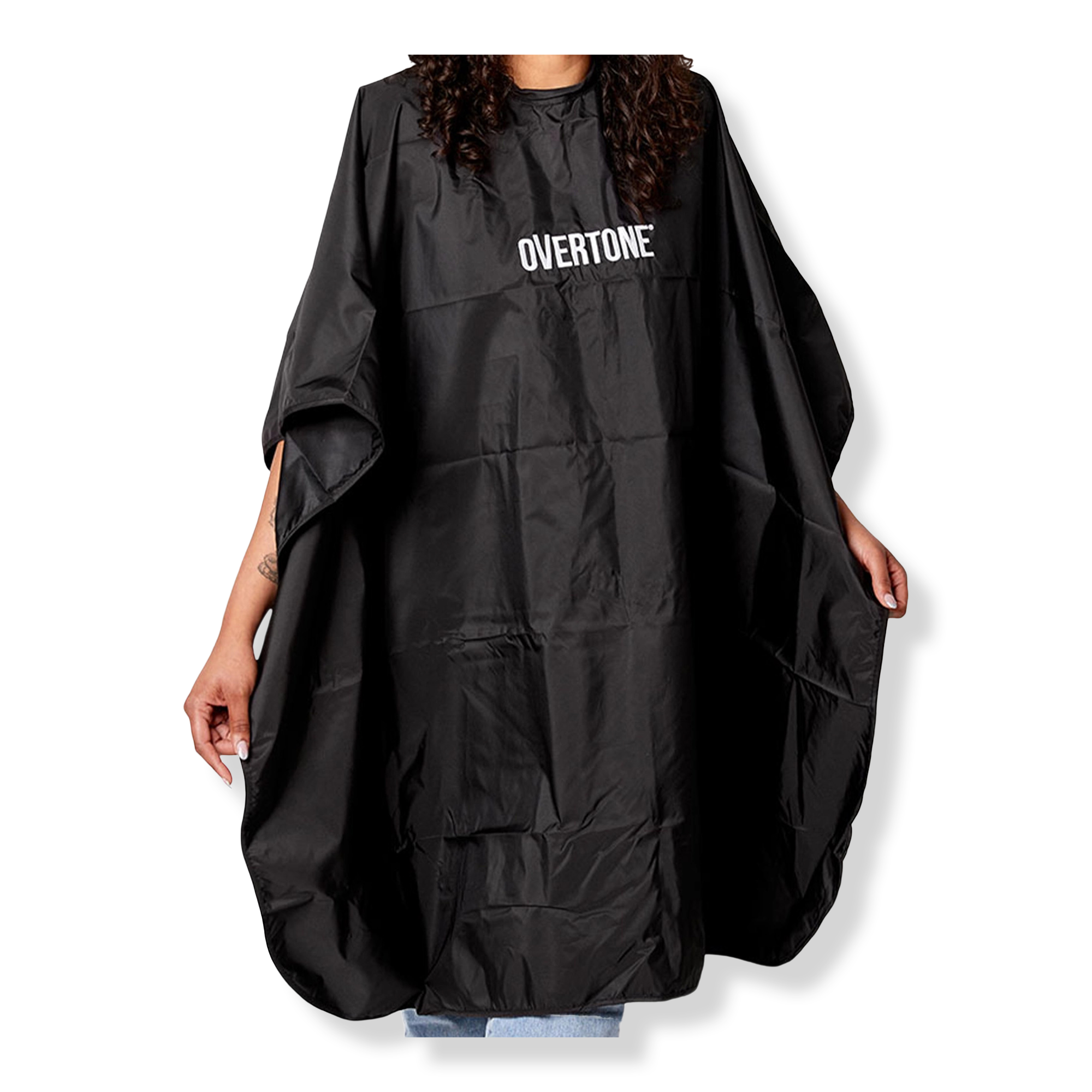 Overtone Black Hair Color Cape, 100% Recycled Fabric