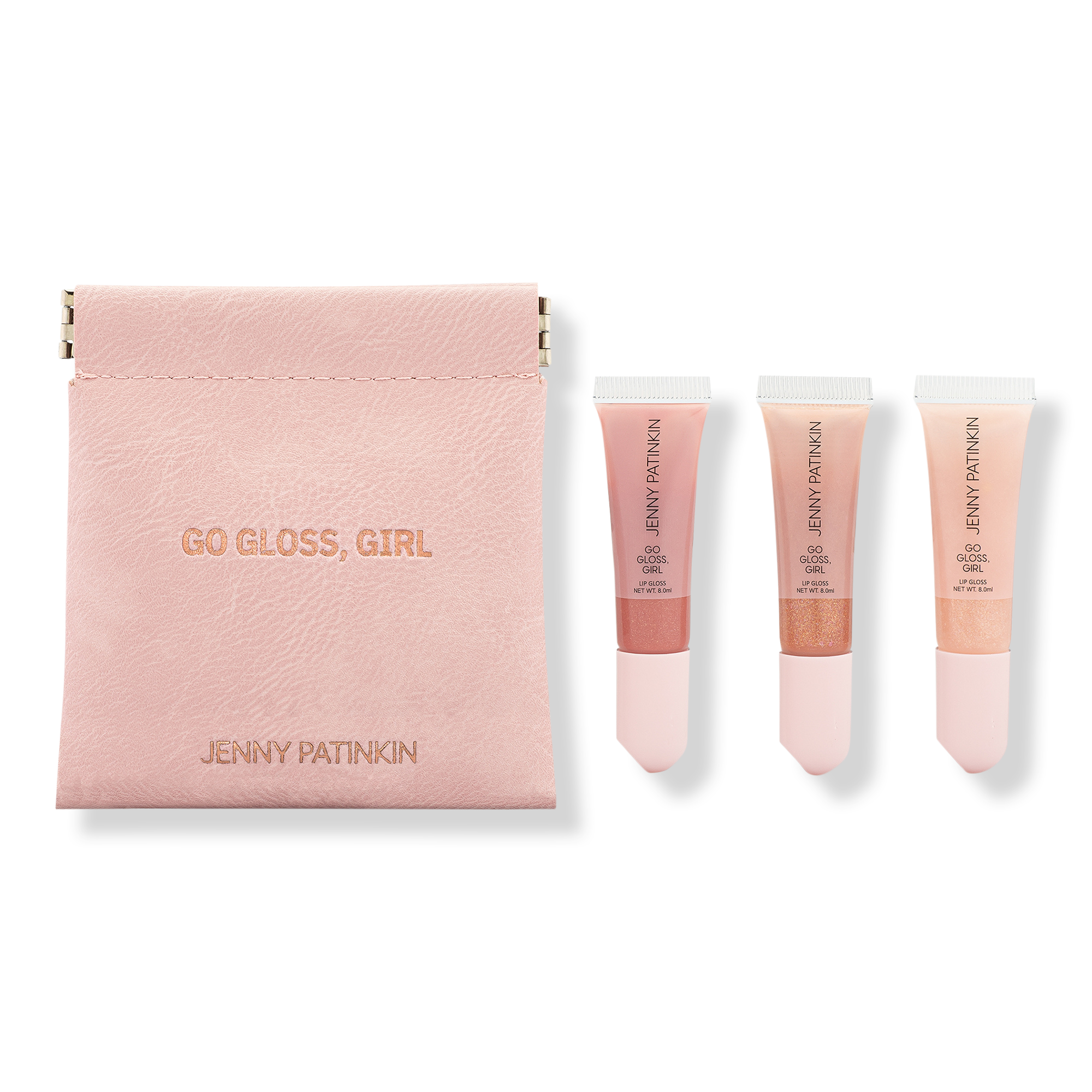 Jenny Patinkin Go Gloss, Girl Lip Gloss Set | Sheer Nude Shimmer Glosses (Set of 3)