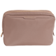 Taupe The Twill Nylon Double Compartment Cosmetic Bag 
