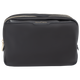 Black The Twill Nylon Double Compartment Cosmetic Bag 