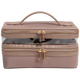 Taupe The Twill Nylon Double Compartment Toiletry Train Case 