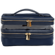 Navy The Twill Nylon Double Compartment Toiletry Train Case 