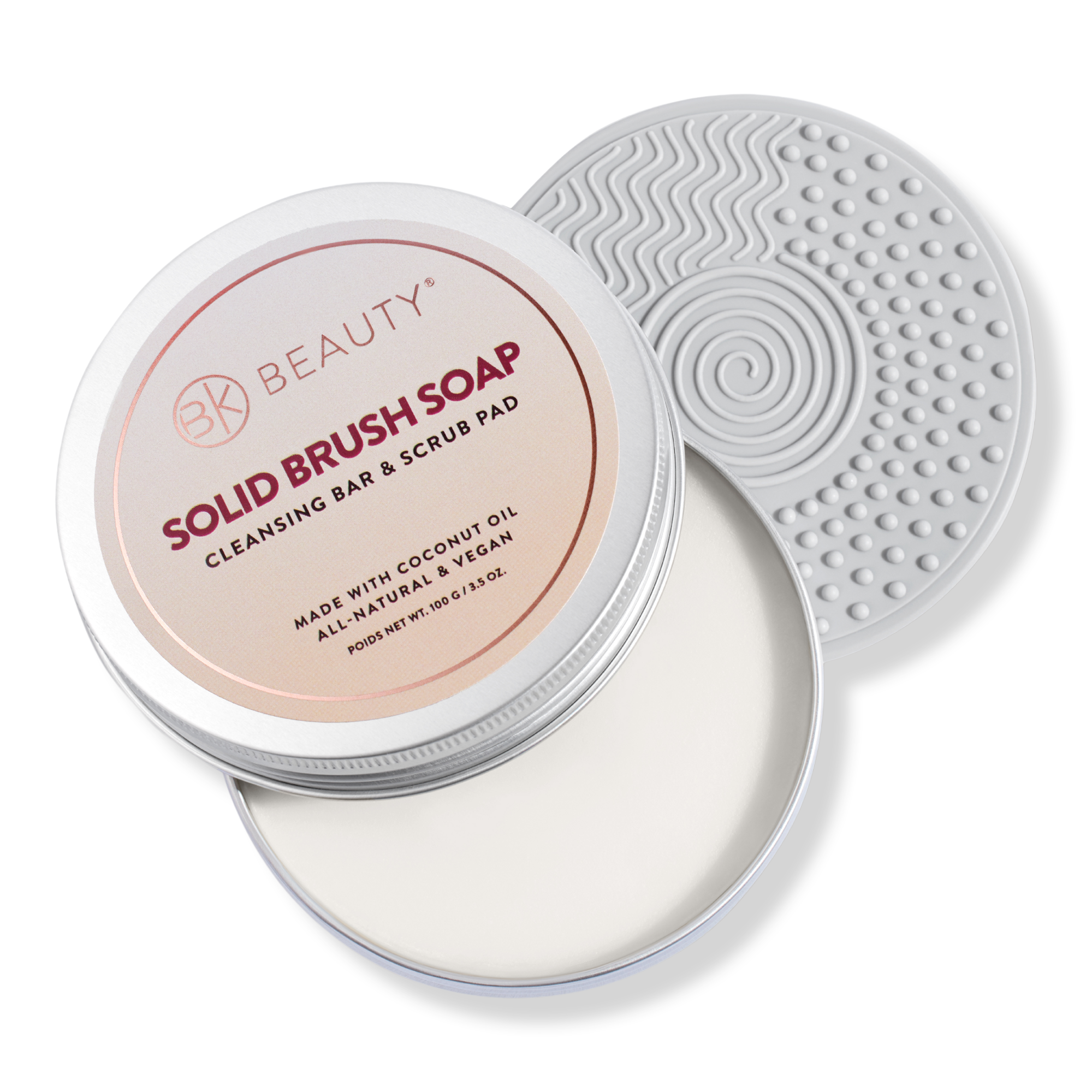 BK Beauty Solid Brush Soap with Cleaning Pad