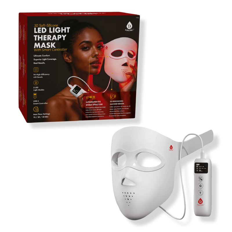 PURSONIC - 3D Soft-Silicone LED Light Therapy Mask with Smart Controller