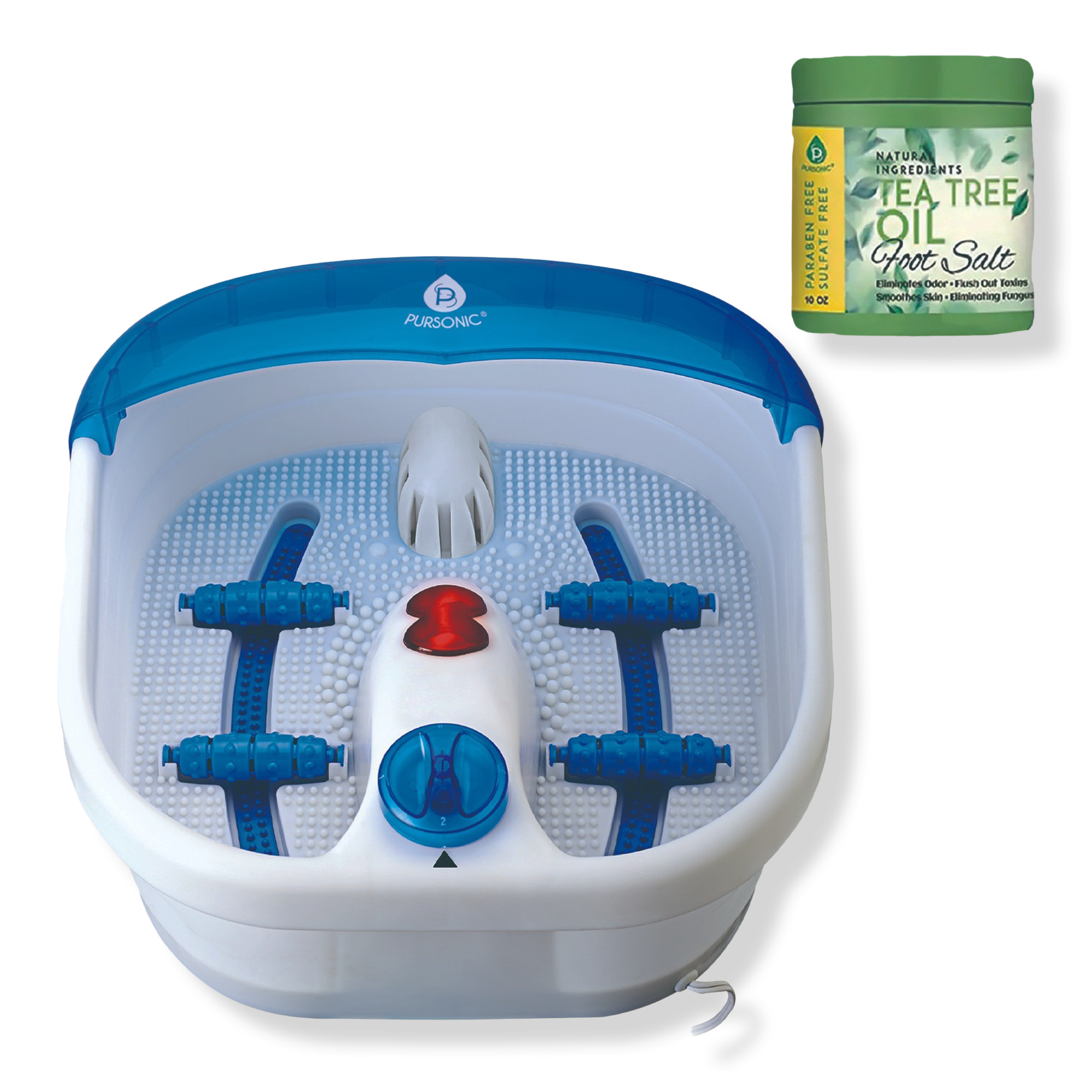 PURSONIC Foot Spa Massager with Tea Tree Oil Foot Salt Scrub