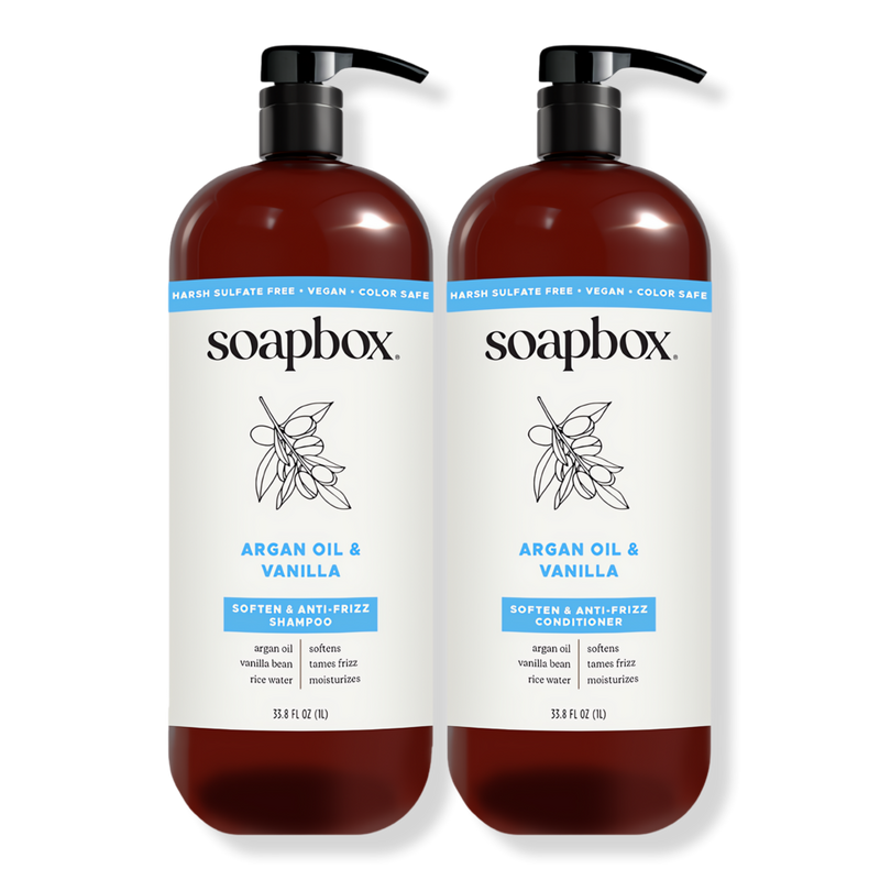 Soapbox - 33.8 oz Argan Oil & Vanilla Anti-Frizz Haircare Bundle