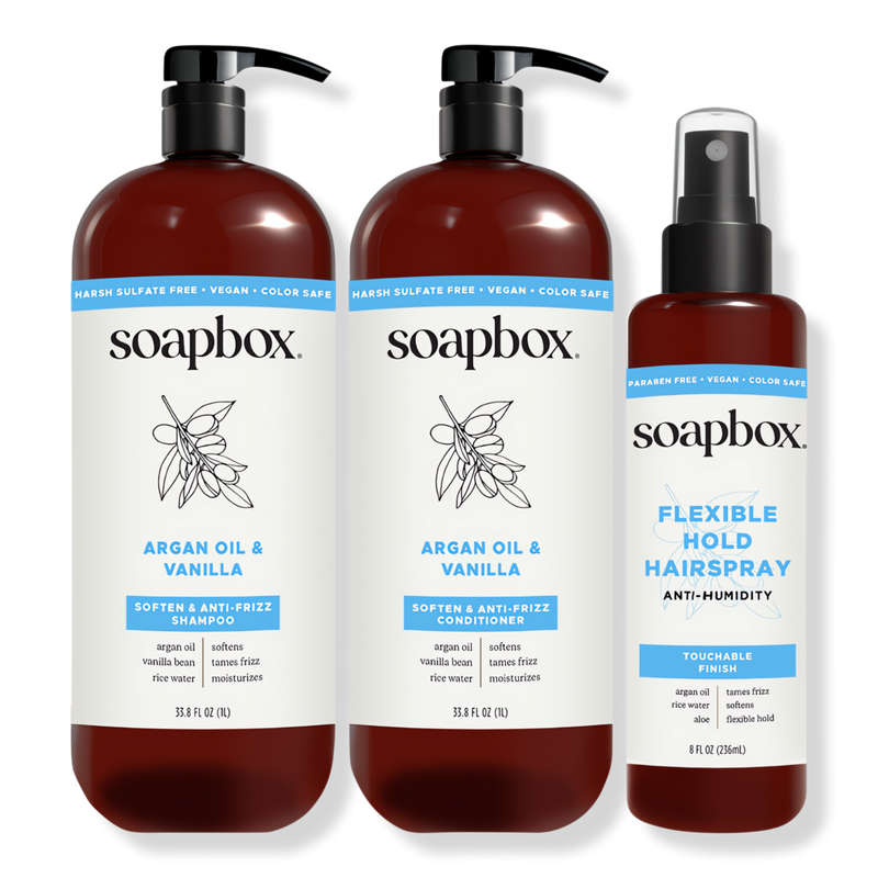 Soapbox - 33.8 oz Argan Oil Anti-Frizz Shampoo & Conditioner Duo
