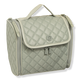 Sage Diamond Quilted Puffer Nylon Toiletry Organizer With Gusset Zip Compartment 