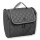 Black Diamond Quilted Puffer Nylon Toiletry Organizer With Gusset Zip Compartment 