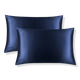 Midnight Blue Silk Standard Pillowcase Set 