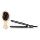 Black / Rose Gold To-Go Flat Iron & Mini Chrome Brush Set 