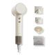 Seashell White Air Pro High-Speed Hair Dryer + Bag + 3 Magnetic Nozzles 