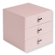 Pink 3-Drawer Stackable Makeup Organizer 