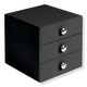 Black 3-Drawer Stackable Makeup Organizer 