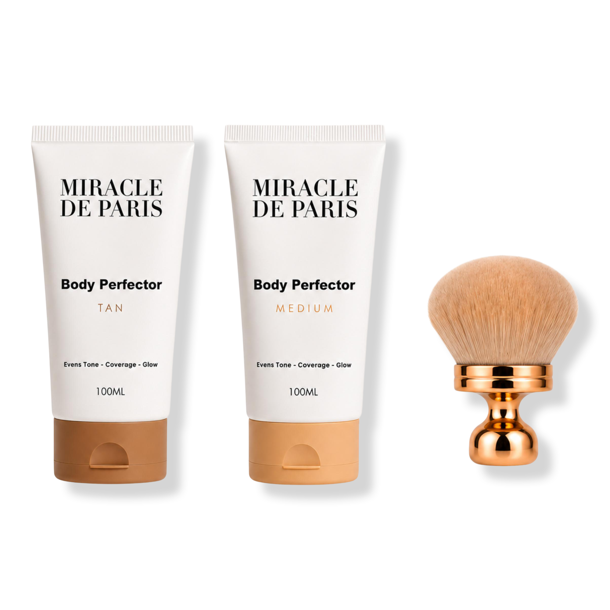 Miracle de Paris - Medium + Tan 2 Body Perfectors + Body Brush