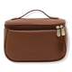 Cognac Dublin Faux Leather Cosmetic Bag 