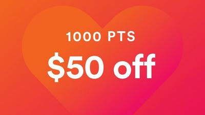 1000pts = $50off
