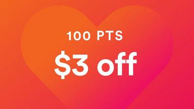 100pts = $3 off