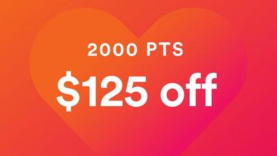 2000pts = $125 off