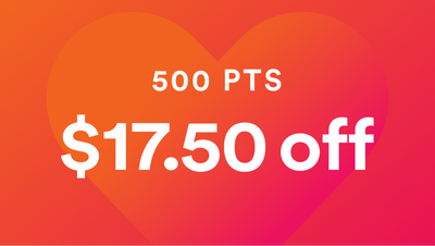 500pts = $17.50 off
